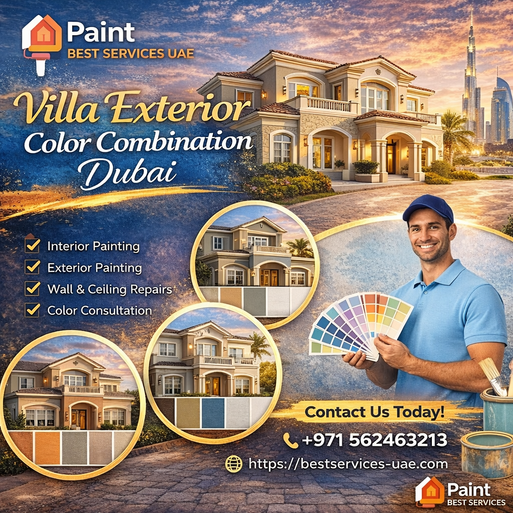 Villa exterior color combination Dubai