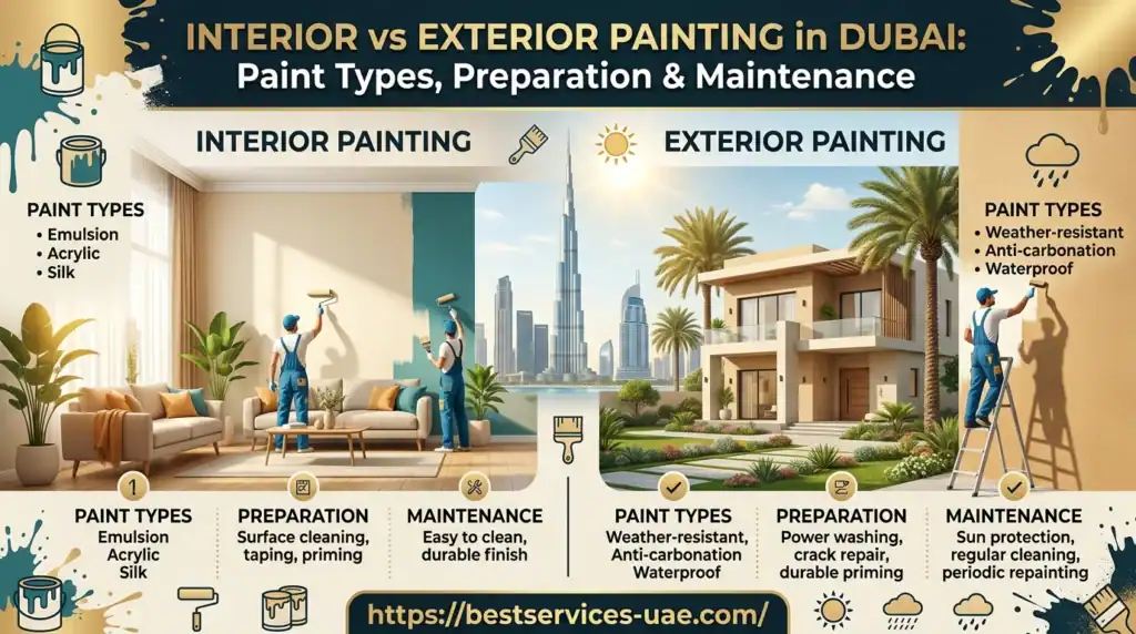 Interior vs Exterior Painting in Dubai